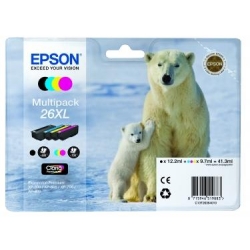 Epson Tusz Stylus XP600 T2636XL CMYK 4pack, 3x 9,7ml + bk12,2ml