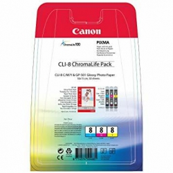 Canon Tusz CLI-8 CMY 3pack + papier 3 x 13 ml