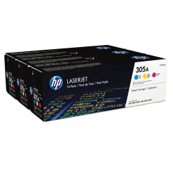 HP Toner nr 305A CF370AM 3pack CMY CE411, CE412, CE413A