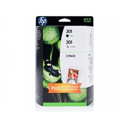 HP Tusz nr 301 BK&C J3M81AE papier 13*18CH561,CH562 - 10 ark. + 5 kopert