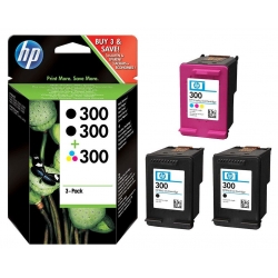 HP Tusz nr 300 SD518EE 3pack 1x165/2x200s, HP 3-Pack,2 black+color